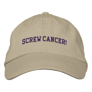 Gorra Bordada Letras púrpuras oscuras del cáncer pancreático del