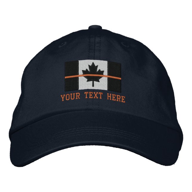 Gorra Bordada Línea Naranja delgada Bandera Canadiense Búsqueda  (Anverso)