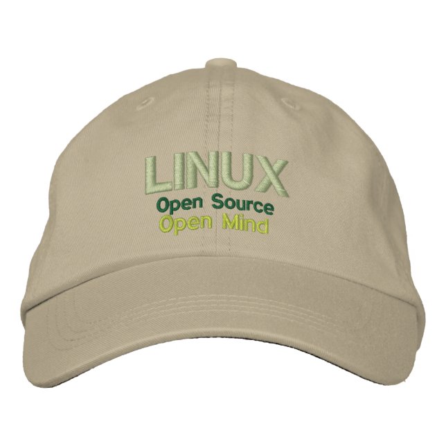 Gorra Bordada LINUX: código abierto, mente abierta (Anverso)