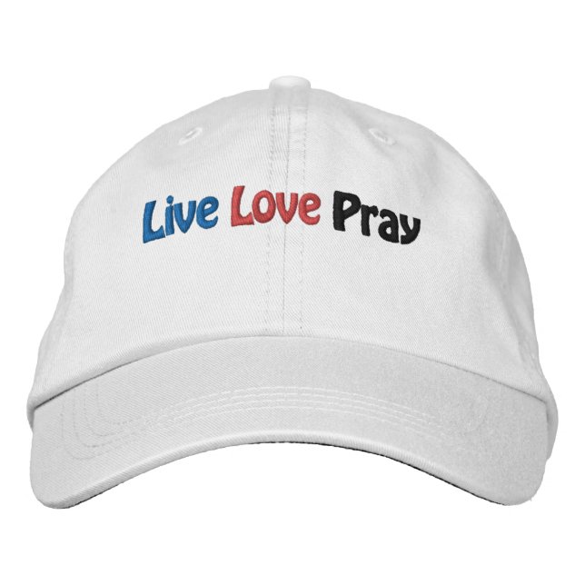 Gorra Bordada Live Love Pray Bible Cita Personalizar (Anverso)