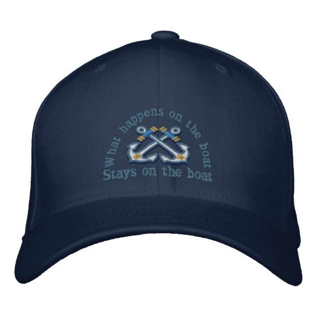 Gorra Bordada Lo que pasa en el bote... anclajes cruzados (Anverso)