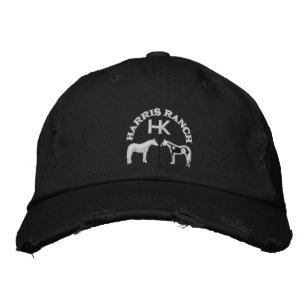 Gorra Bordada Logo de Harris Ranch White