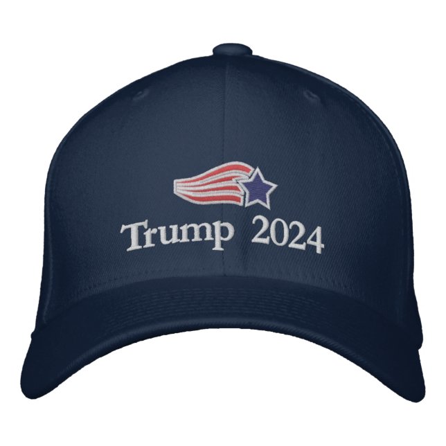 Gorra Bordada Logo de la Estrella Voladora Donald Trump 2024 (Anverso)