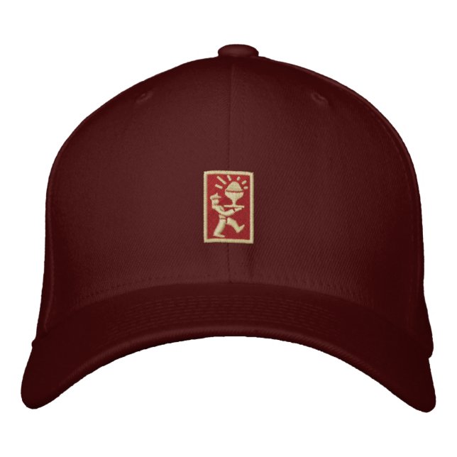 Gorra Bordada Logo del PC Ice Cream Man (rojo oscuro/crm) (Anverso)
