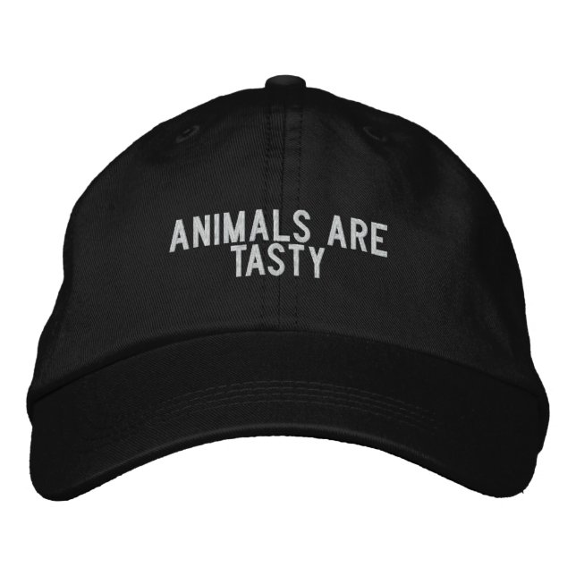 Gorra Bordada los animales son sabrosos (Anverso)