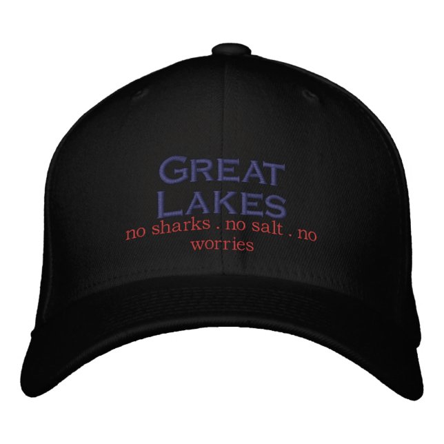 Gorra Bordada Los Grandes Lagos, sin tiburones, sin sal, sin pre (Anverso)