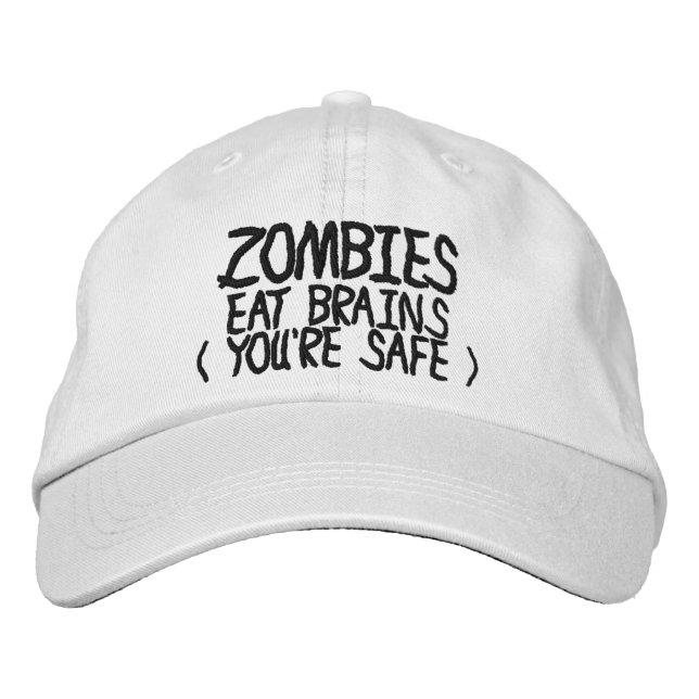 Gorra Bordada Los zombies comen cerebros seguros (Anverso)