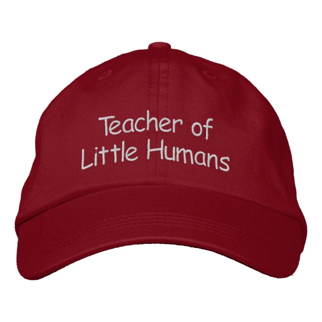 Gorra Bordada Maestra De Seres Humanos Pequeños Embrojó Sombrero (Anverso)