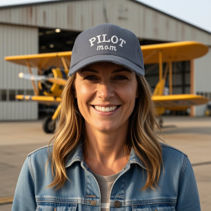 Gorra Bordada Mamá Piloto Cumpleaños Simple Aviación Nombre Pers