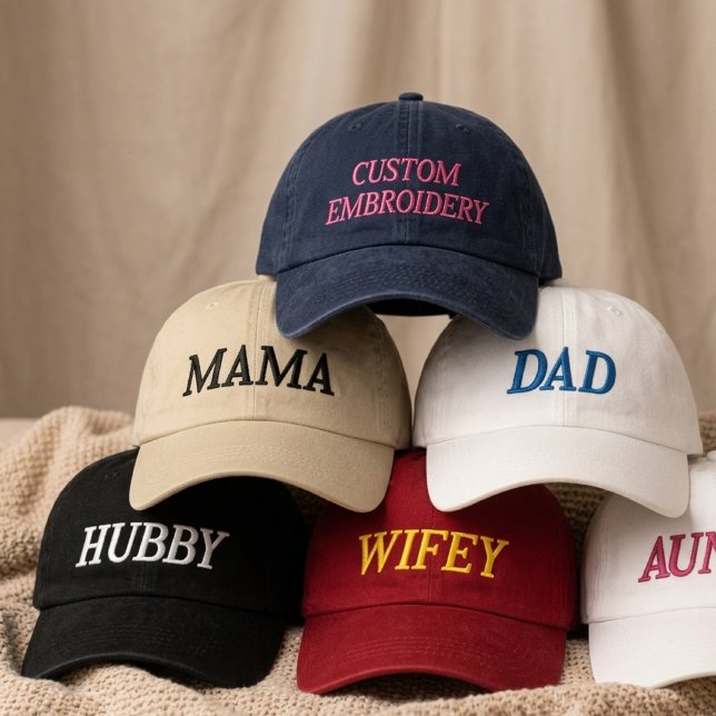 Gorra Bordada Mamá y Papá | Esposa Moderna y Marido Script Perso (teacher appreciation gift, bride bachelorette cap, custom nurse hat, personalized coach gift)