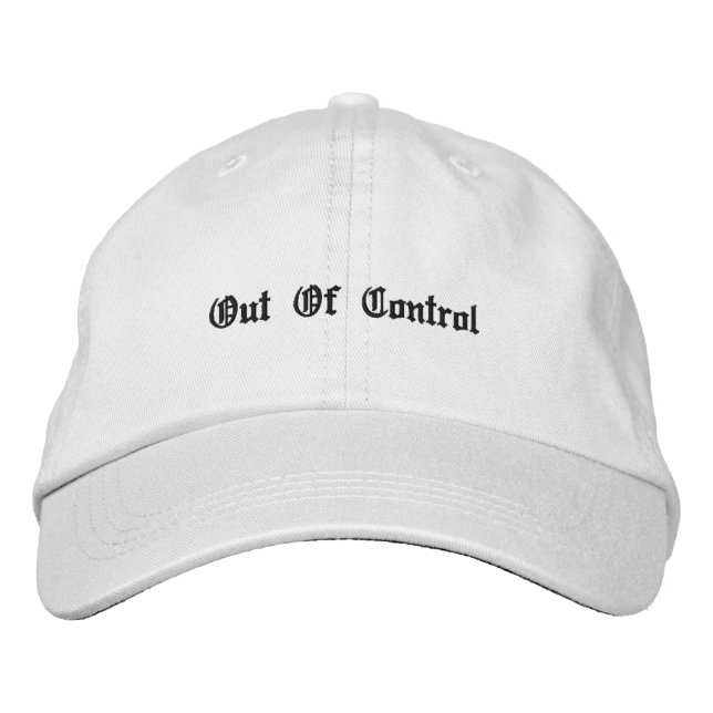 Gorra Bordada Manejando A Los Niños, Fuera De Control, Blanco (Anverso)
