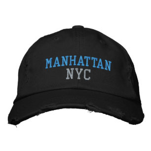 Gorra Bordada MANHATTAN NYC Azul Gris Negro Estilo Vintage