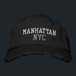 Gorra Bordada MANHATTAN NYC Estilo blanco gris negro vintage<br><div class="desc">BROOKLYN NYC bordado en blanco y gris sobre gorra de algodón de estilo vintage con aflicción negra. El bordado es el personalizable a otras opciones de color al seleccionar el botón de la herramienta "Editar diseño". También está disponible la opción para seleccionar la elección del color gorra en la página...</div>
