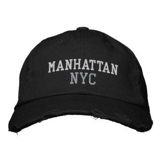 Gorra Bordada MANHATTAN NYC Estilo blanco gris negro vintage