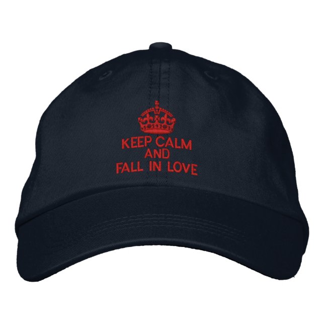 Gorra Bordada Mantengan la calma y caigan en el amor (Anverso)