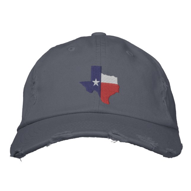Gorra Bordada Mapa de bandera de Texas (Anverso)