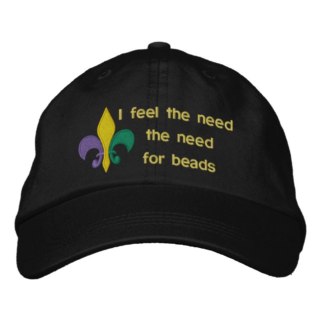 Gorra Bordada Mardi Gras ~ Fleur De Lis (Anverso)