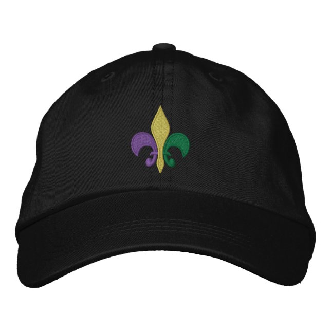 Gorra Bordada Mardi Gras ~ Fleur De Lis (Anverso)