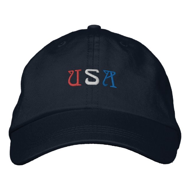 Gorra Bordada Marina de EE. UU. Ajustable Básico (Anverso)