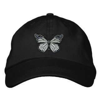 Gorra Bordada Mariposa monarca negra y blanca