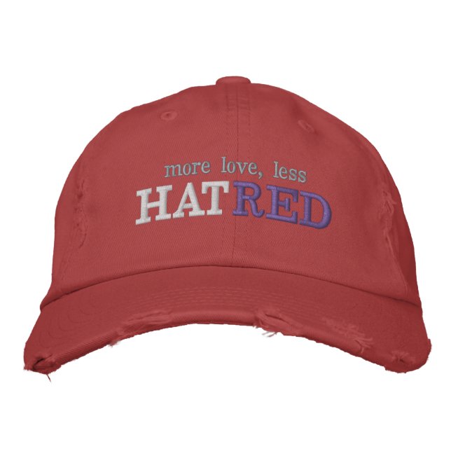 Gorra Bordada Más amor, menos HatRed (Anverso)