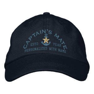 Gorra Bordada Mate Coastal Star Anchor de capitán personalizado