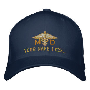 Gorra Bordada MD personalizado Su texto Caducto médico