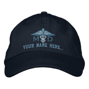 Gorra Bordada MD personalizado Su texto Caducto médico