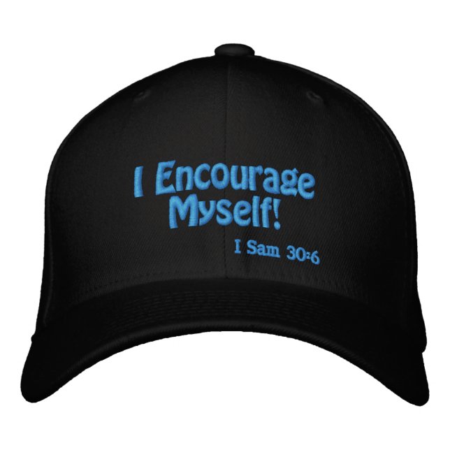 Gorra Bordada Me animo personalizable de la cita de la biblia (Anverso)
