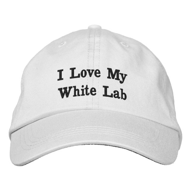 Gorra Bordada Me encanta mi laboratorio blanco (Anverso)