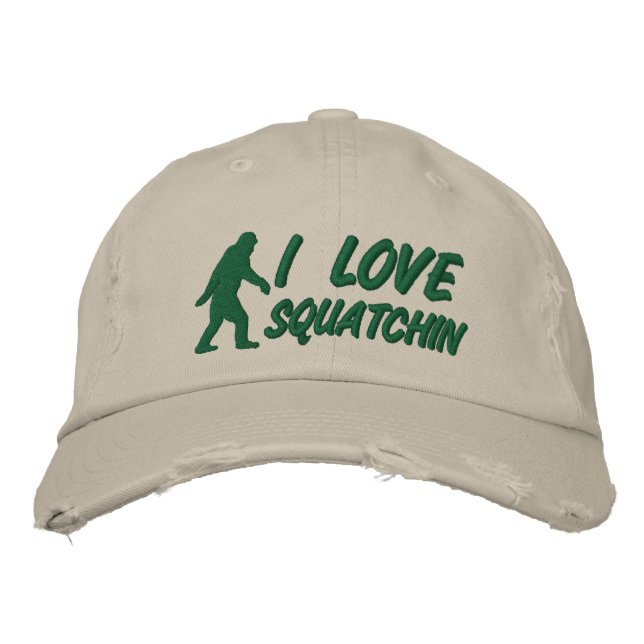 Gorra Bordada Me encanta Squatchin (Anverso)