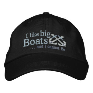Gorra Bordada Me gustan los botes grandes Náuticos graciosos