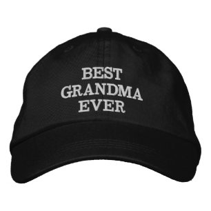 Gorra Bordada Mejor Abuela personalizado blanco negro texto mode