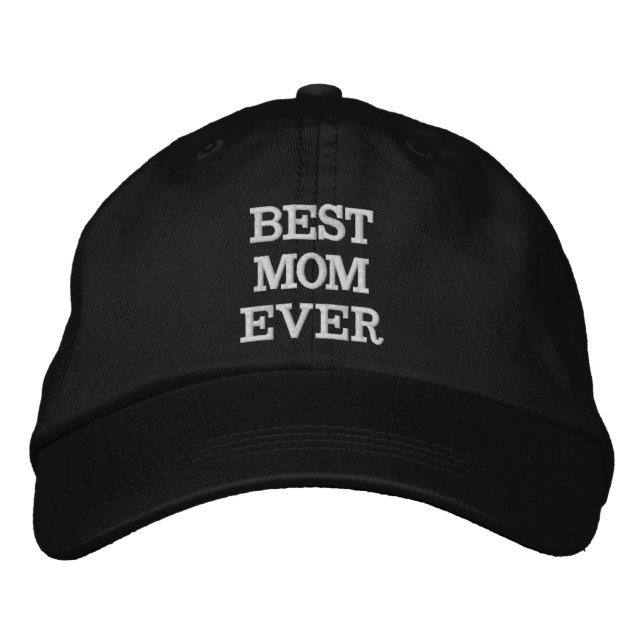 Gorra Bordada Mejor Mamá siempre blanco negro personalizado text (Anverso)