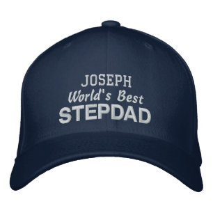 Gorra Bordada Mejor nombre personalizado STEPDAD del mundo BLUE 