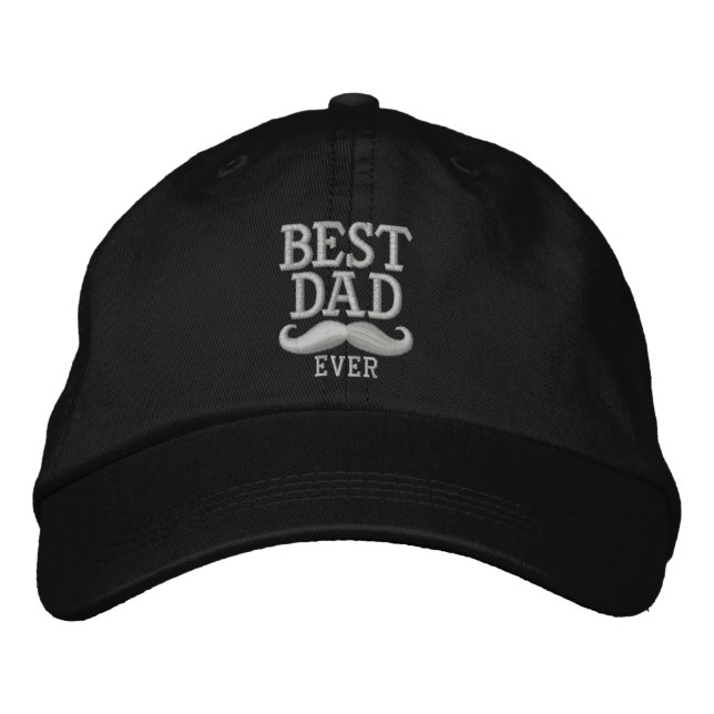 Gorra Bordada Mejor Papá Nunca Super Papá Mustache Embroidery (Anverso)