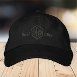Gorra Bordada Mejor Papá Que Nunca Moderno Monograma Simple<br><div class="desc">Mejor tipografía simple de papá.</div>