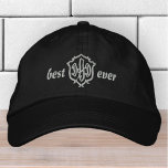 Gorra Bordada Mejor Papá Que Nunca Moderno Monograma Simple<br><div class="desc">Mejor tipografía simple de papá.</div>