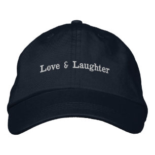 Gorra Bordada Mensaje de Amor y Risa Azul Marino Ajustable Diari
