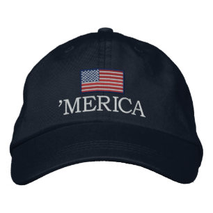Gorra Bordada Merica - con bandera de los Estados Unidos