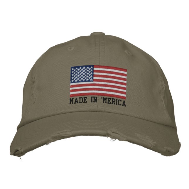 Gorra Bordada 'MERICA USA Stars 'n Stripes FLAG Embroidery (Anverso)