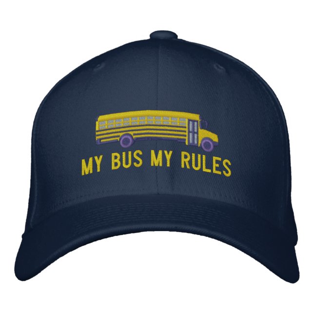 Gorra Bordada Mi autobús mis reglas Personalizado autobús escola (Anverso)