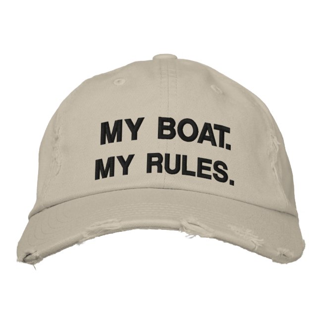 Gorra Bordada Mi Barco. Mis reglas - navegación divertida (Anverso)