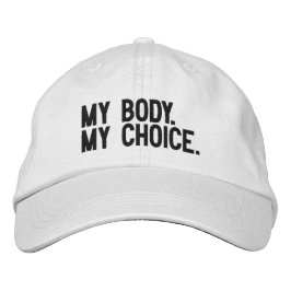 Gorra Bordada Mi cuerpo, mi elección, personalizado blanco negro