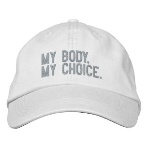 Gorra Bordada Mi cuerpo, mi elección, personalizado blanco rosad