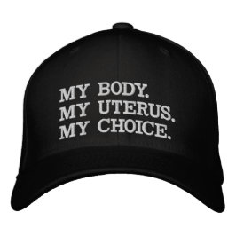 Gorra Bordada Mi cuerpo mi útero mi elección aborto blanco negro