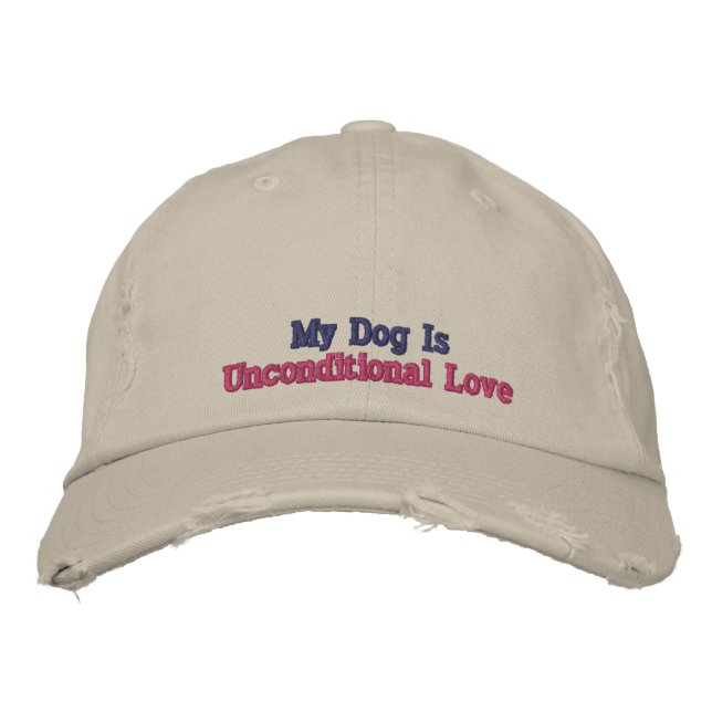 Gorra Bordada Mi Perro Cita De Amor Incondicional Rústica Gris R (Anverso)