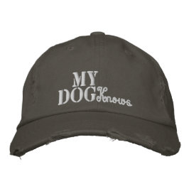 Gorra Bordada Mi Perro Sabe Cita Gris Rústico Amarillo