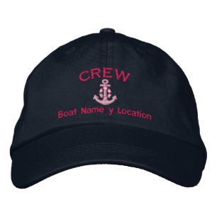 Gorra Bordada Miembro de equipo su nombre del barco su nombre o