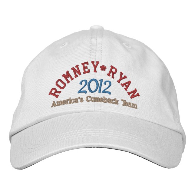 Gorra Bordada Mitt Romney Paul Ryan 2012 (Anverso)